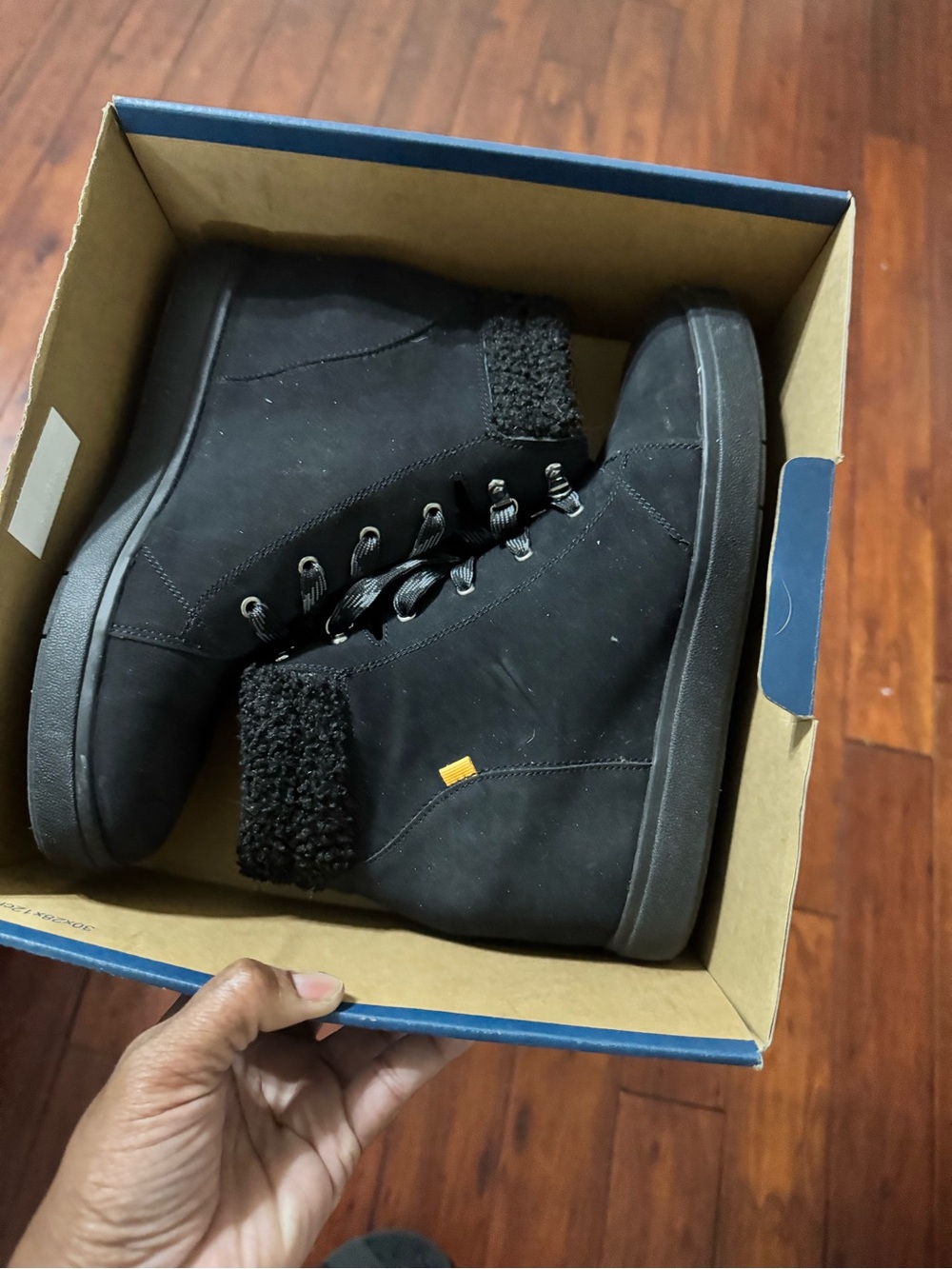 Black High-Top Sherpa-Lined Sneakers